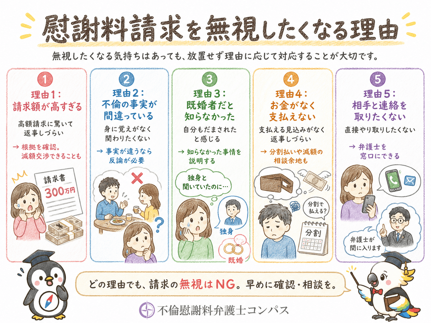 ５章　慰謝料請求を無視したくなる理由５つ